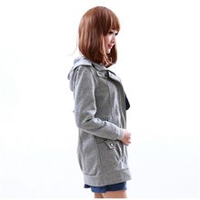 新瓏新秋裝韓版休閑中長款帶帽蕾絲衛(wèi)衣外套 時(shí)尚與舒適的完美融合